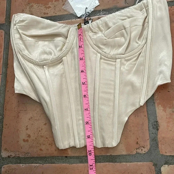 🔷 NEW BARDOT Size 4 Cropped Bustier Top - Picture 7 of 13